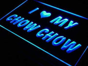I Love My Chow Chow Dog LED Light Sign - LED Gift Works