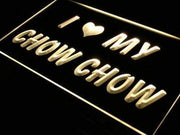 I Love My Chow Chow Dog LED Light Sign - LED Gift Works