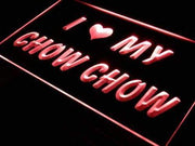 I Love My Chow Chow Dog LED Light Sign - LED Gift Works