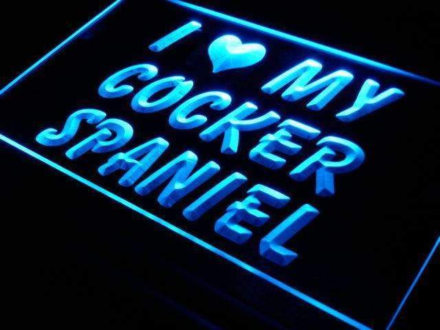 I Love My Cocker Spaniel LED Light Sign - LED Gift Works