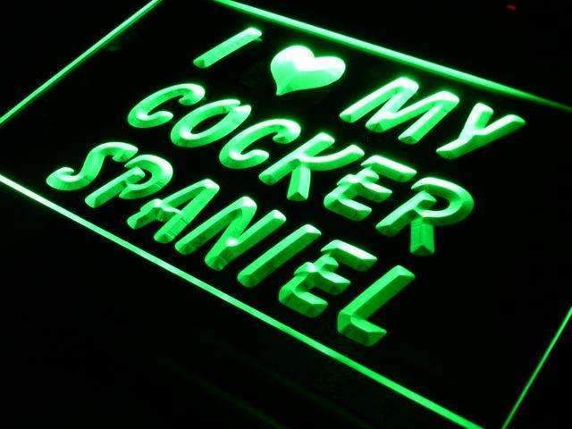 I Love My Cocker Spaniel LED Light Sign - LED Gift Works
