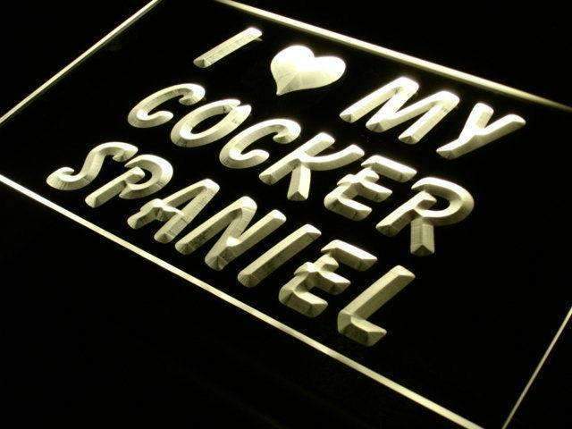 I Love My Cocker Spaniel LED Light Sign - LED Gift Works