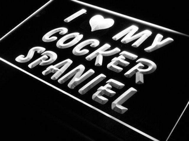 I Love My Cocker Spaniel LED Light Sign - Way Up Gifts