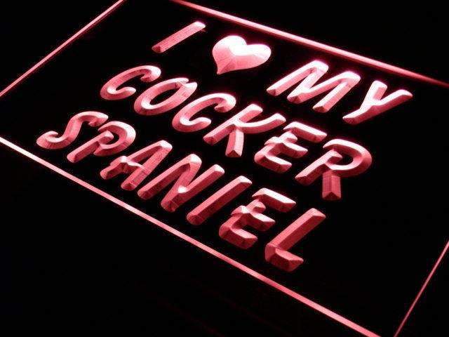I Love My Cocker Spaniel LED Light Sign - LED Gift Works
