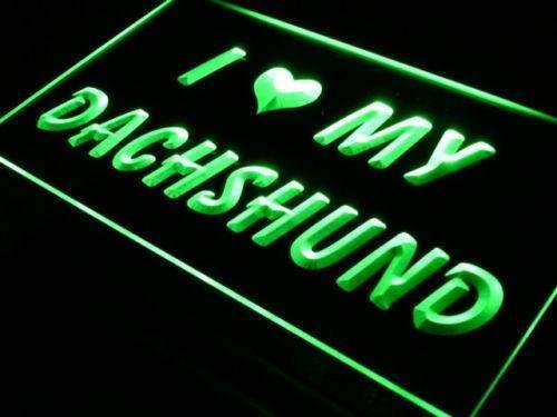 I Love My Dachshund LED Light Sign - LED Gift Works