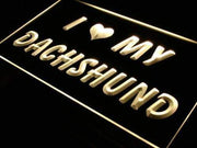 I Love My Dachshund LED Light Sign - LED Gift Works