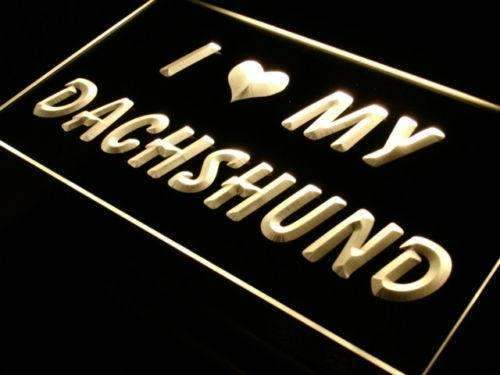 I Love My Dachshund LED Light Sign - LED Gift Works