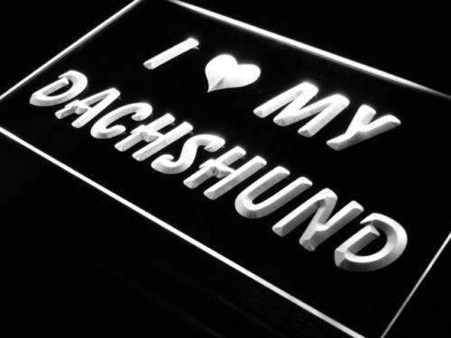 I Love My Dachshund LED Light Sign - LED Gift Works