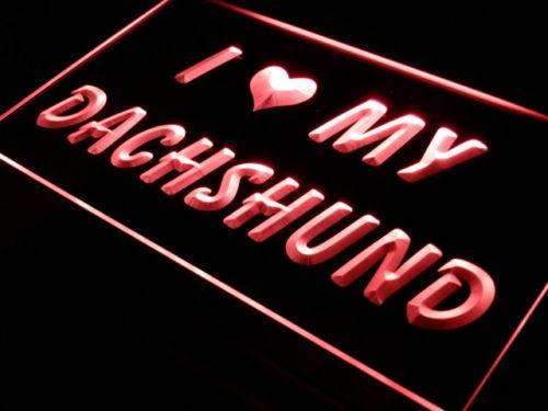 I Love My Dachshund LED Light Sign - LED Gift Works