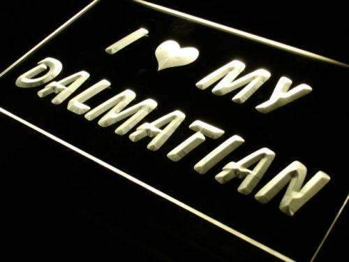 I Love My Dalmatian LED Light Sign - LED Gift Works