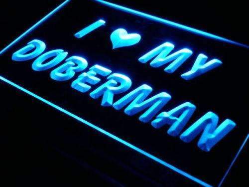 I Love My Doberman Dog LED Light Sign - LED Gift Works