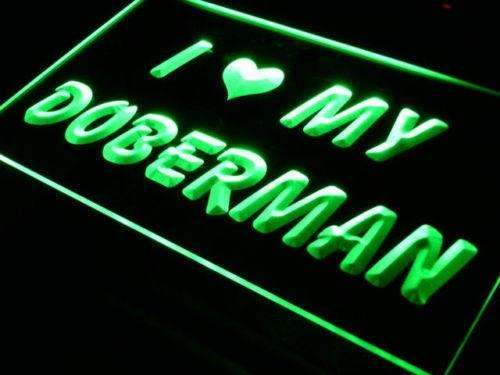 I Love My Doberman Dog LED Light Sign - LED Gift Works
