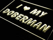 I Love My Doberman Dog LED Light Sign - LED Gift Works