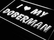 I Love My Doberman Dog LED Light Sign - LED Gift Works