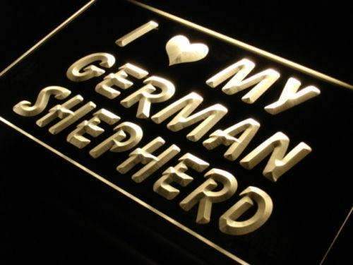 I Love My German Shepherd LED Light Sign - LED Gift Works