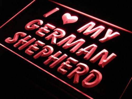 I Love My German Shepherd LED Light Sign - Way Up Gifts