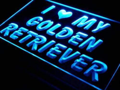 I Love My Golden Retriever LED Light Sign - LED Gift Works