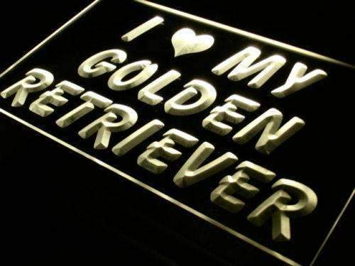 I Love My Golden Retriever LED Light Sign - Way Up Gifts
