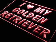 I Love My Golden Retriever LED Light Sign - LED Gift Works