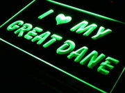 I Love My Great Dane LED Light Sign - LED Gift Works