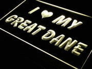 I Love My Great Dane LED Light Sign - LED Gift Works