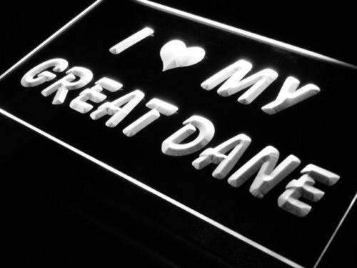 I Love My Great Dane LED Light Sign - LED Gift Works
