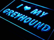 I Love My Greyhound LED Light Sign - LED Gift Works