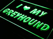 I Love My Greyhound LED Light Sign - LED Gift Works