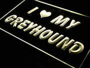 I Love My Greyhound LED Light Sign - LED Gift Works