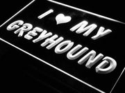 I Love My Greyhound LED Light Sign - LED Gift Works