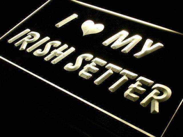 I Love My Irish Setter LED Light Sign - LED Gift Works