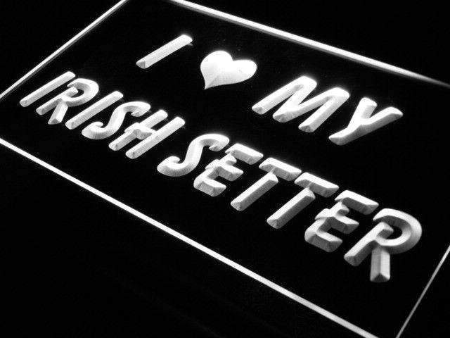 I Love My Irish Setter LED Light Sign - LED Gift Works