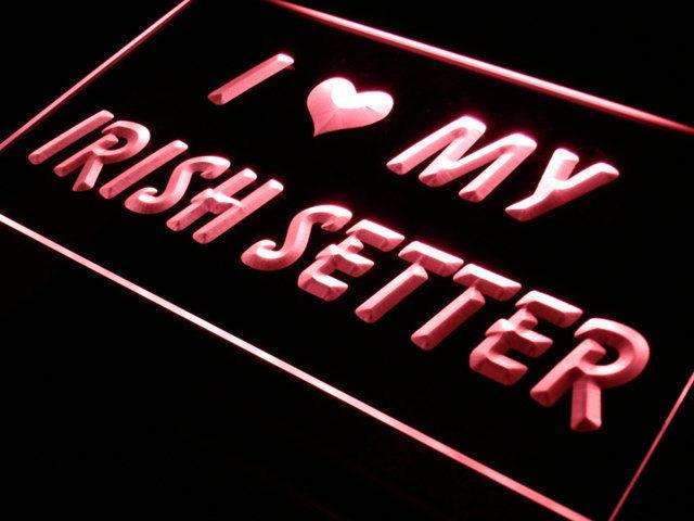 I Love My Irish Setter LED Light Sign - LED Gift Works