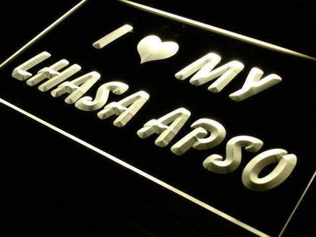 I Love My Lhasa Apso LED Light Sign - LED Gift Works