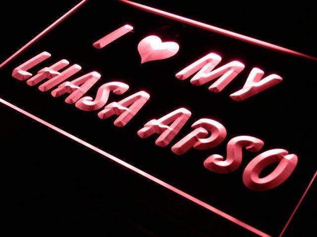 I Love My Lhasa Apso LED Light Sign - LED Gift Works