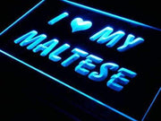 I Love My Maltese LED Light Sign - LED Gift Works