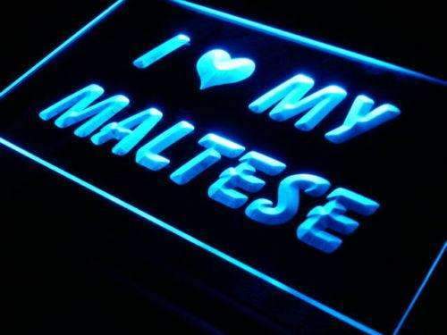 I Love My Maltese LED Light Sign - LED Gift Works