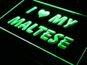 I Love My Maltese LED Light Sign - LED Gift Works