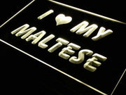 I Love My Maltese LED Light Sign - LED Gift Works