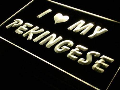 I Love My Pekingese LED Light Sign - LED Gift Works