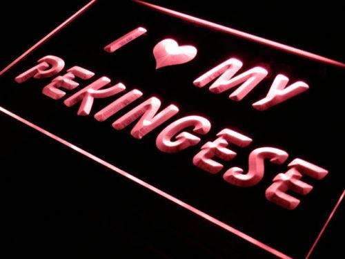 I Love My Pekingese LED Light Sign - LED Gift Works