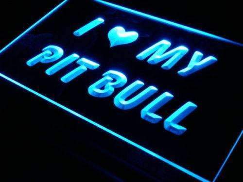 I Love My Pit Bull LED Light Sign - LED Gift Works