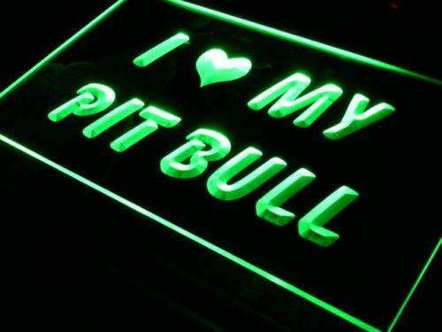 I Love My Pit Bull LED Light Sign - LED Gift Works