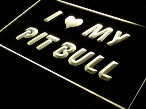 I Love My Pit Bull LED Light Sign - Way Up Gifts