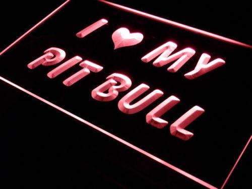 I Love My Pit Bull LED Light Sign - Way Up Gifts