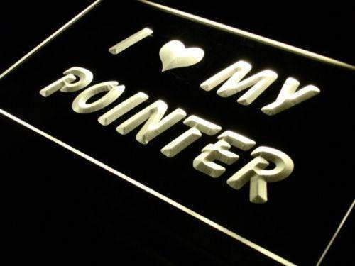 I Love My Pointer Dog LED Light Sign - Way Up Gifts
