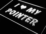 I Love My Pointer Dog LED Light Sign - LED Gift Works