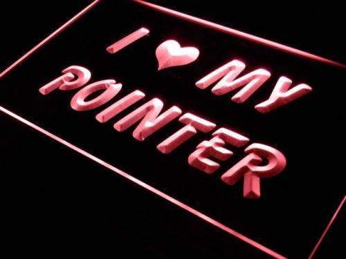 I Love My Pointer Dog LED Light Sign - Way Up Gifts