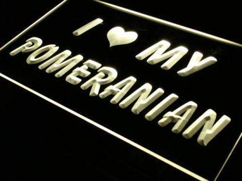 I Love My Pomeranian LED Light Sign - Way Up Gifts