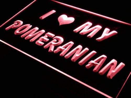 I Love My Pomeranian LED Light Sign - Way Up Gifts